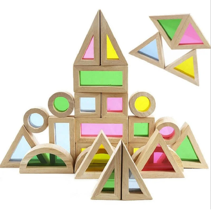 Stack Acrylic Block Montessori Wooden Toy