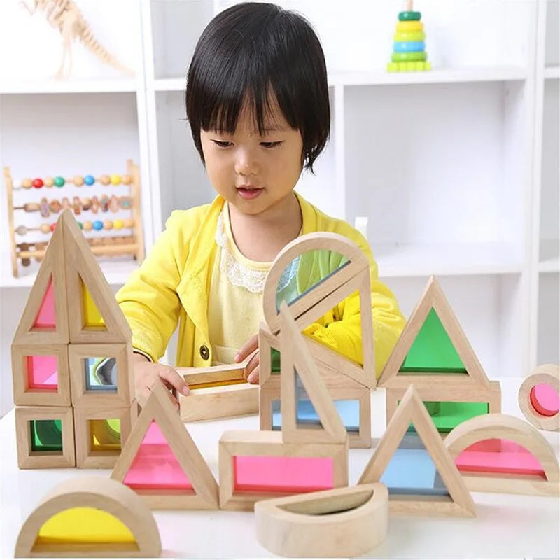 Stack Acrylic Block Montessori Wooden Toy