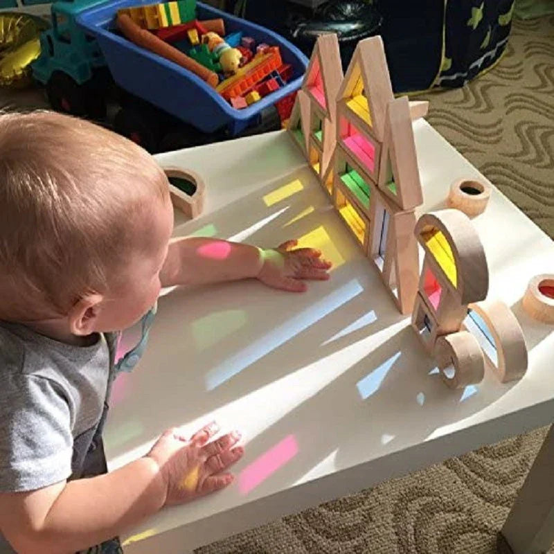 Stack Acrylic Block Montessori Wooden Toy