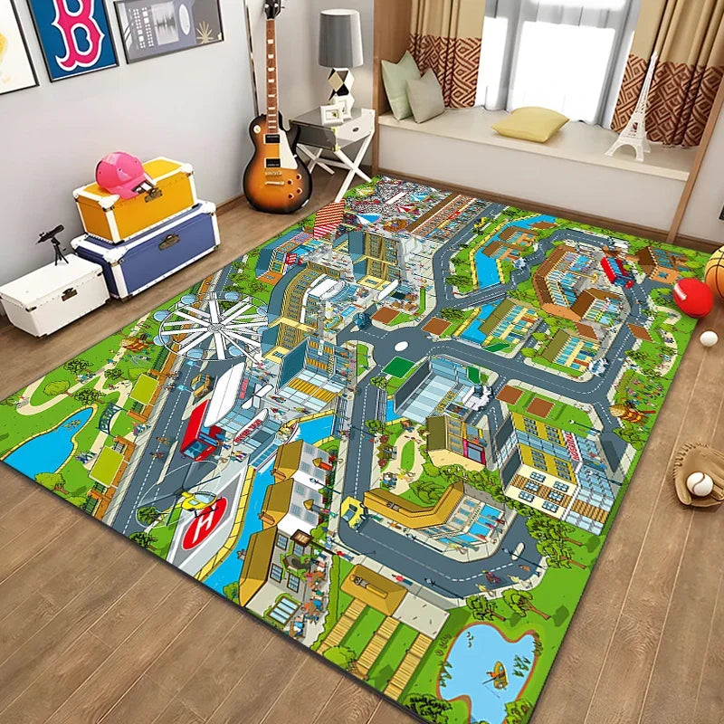 Kids Rug Play Carpet City Life