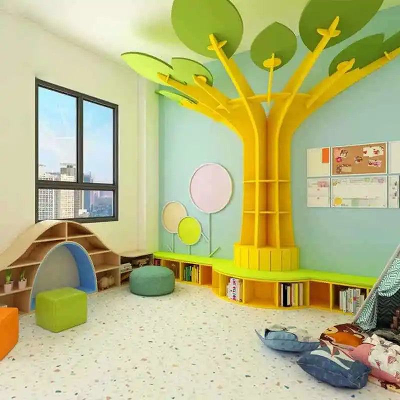 Library Daycare Tree BookshelfTable