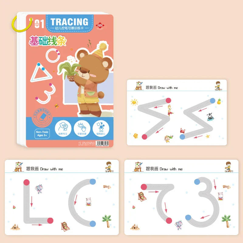 Montessori 32-Page Tracing Workbook