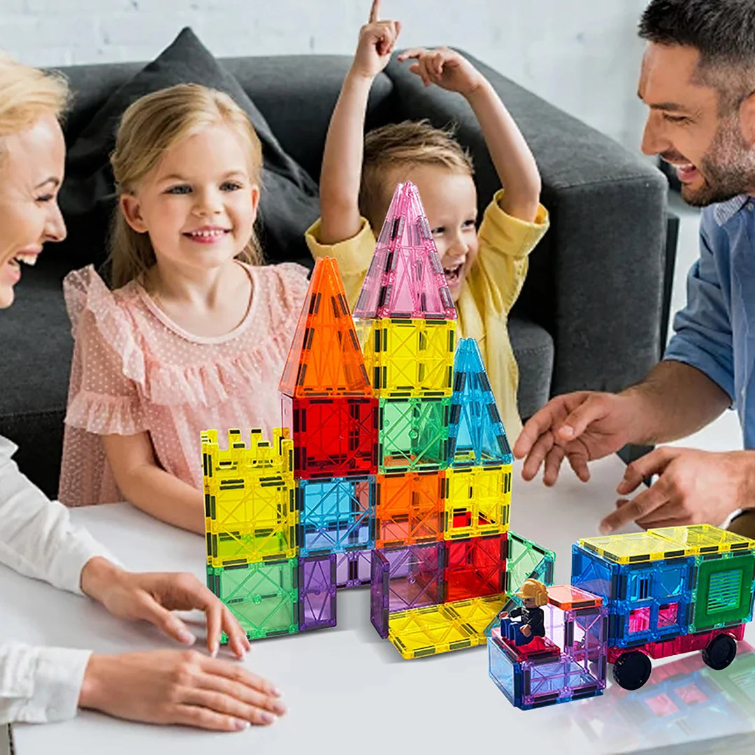 Magnetic Block Building Castle Assembly