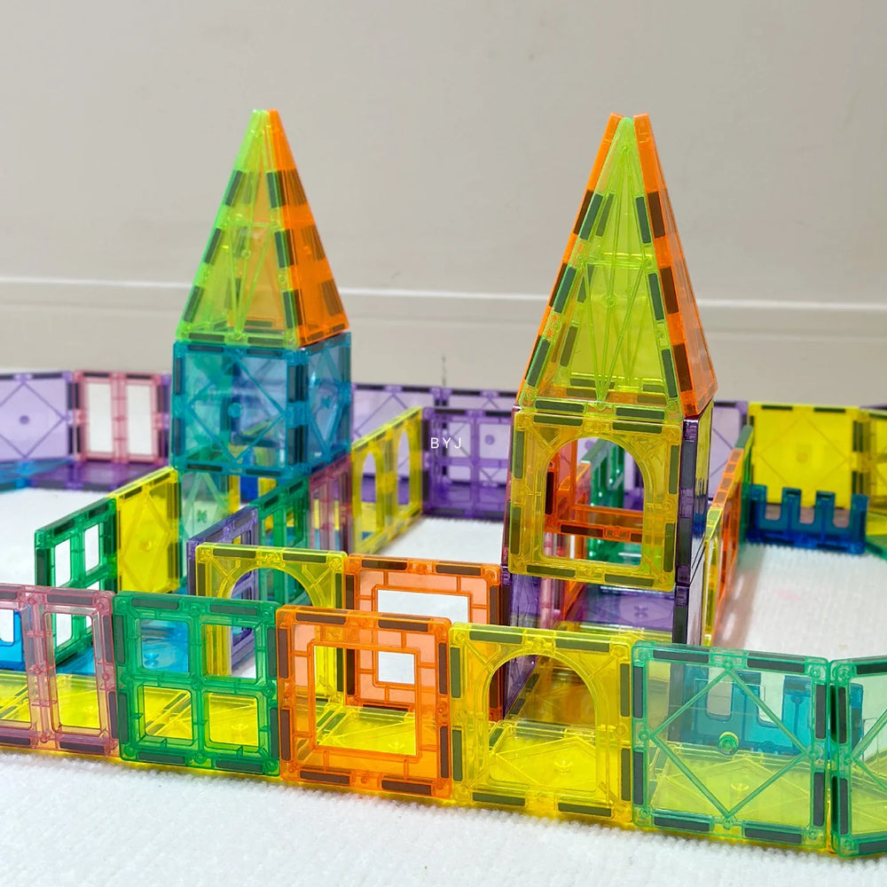 Magnetic Block Building Castle Assembly