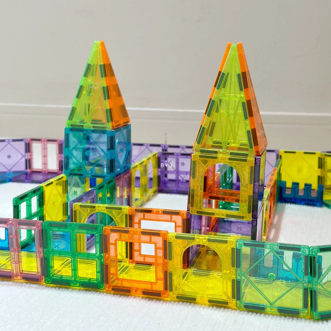 Magnetic Block Building Castle Assembly