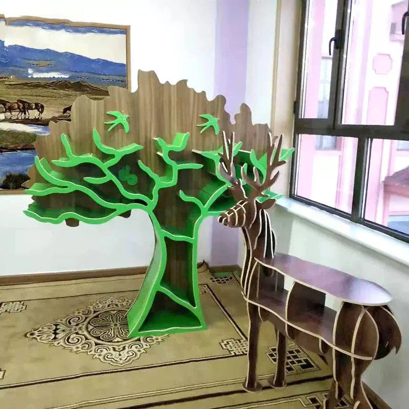 Library Daycare Tree BookshelfTable