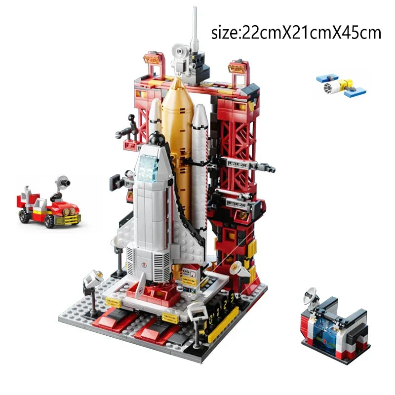 Space Rocket Launching Building Block Set