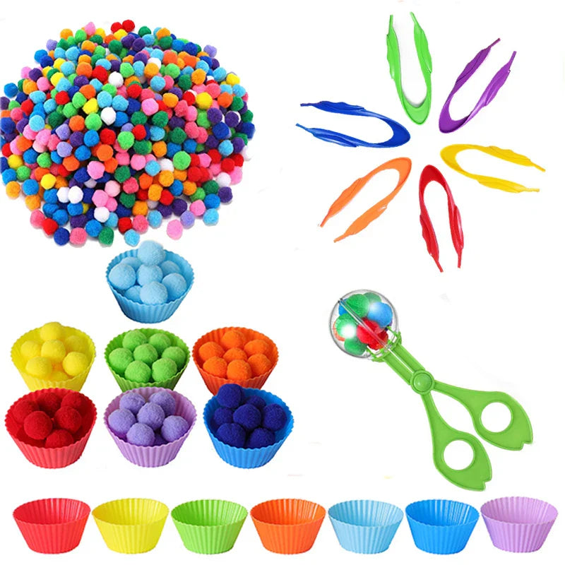 Fine Motor Skills Counting Colorful Plush Ball