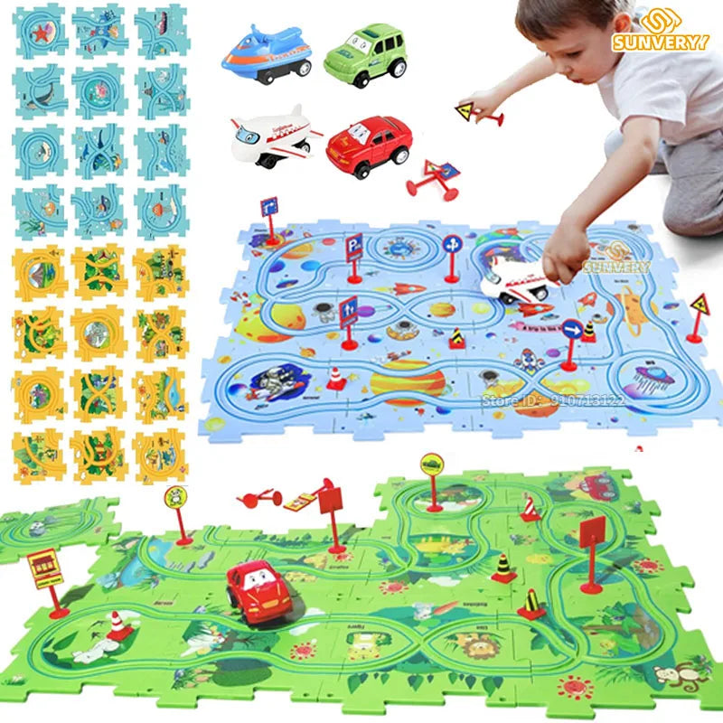 Puzzle Racer Kids Car Track Set