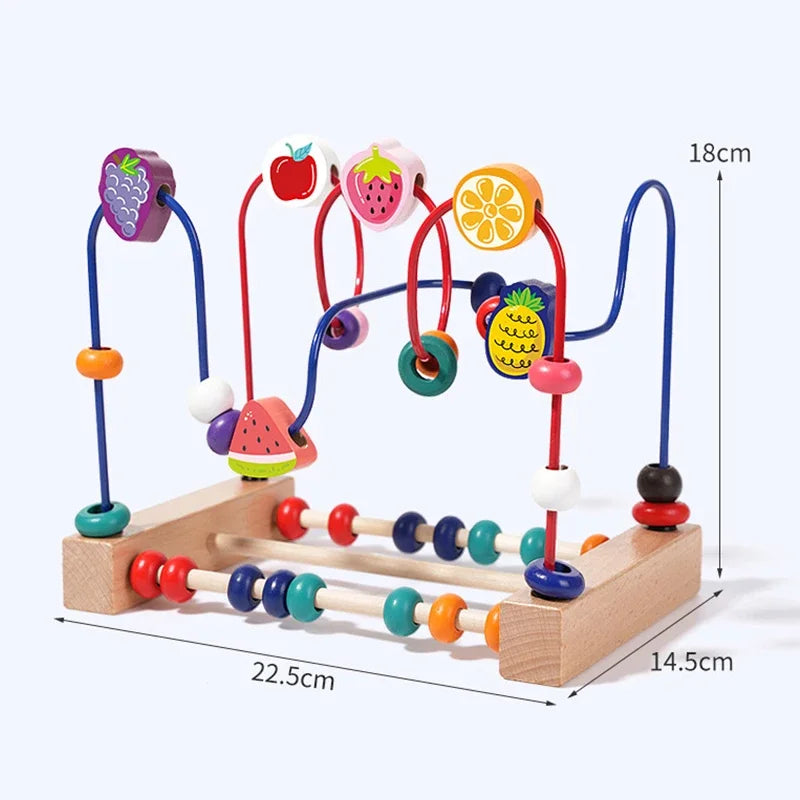 Montessori Baby Toys Wooden Roller Coaster