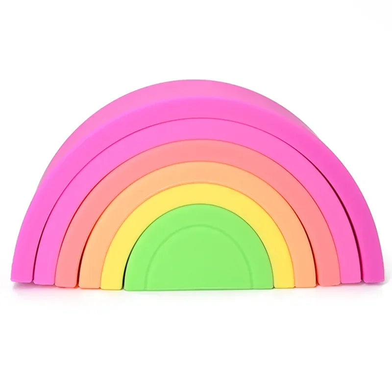 Rainbow Montessori Soft Block Silicone Building