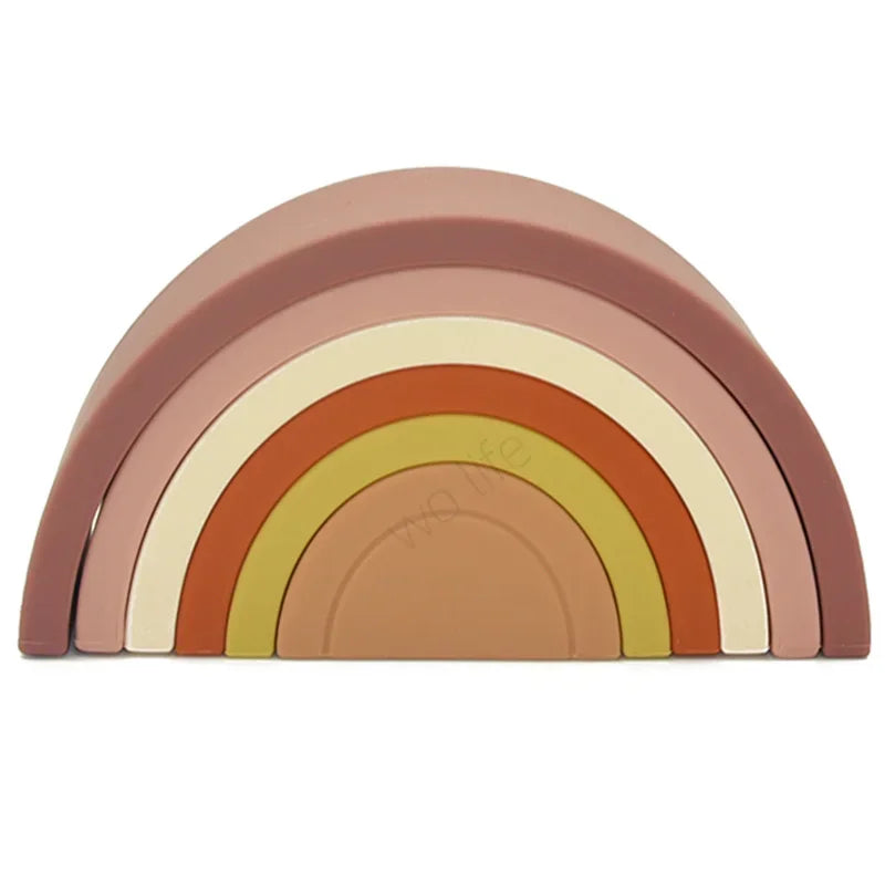 Rainbow Montessori Soft Block Silicone Building