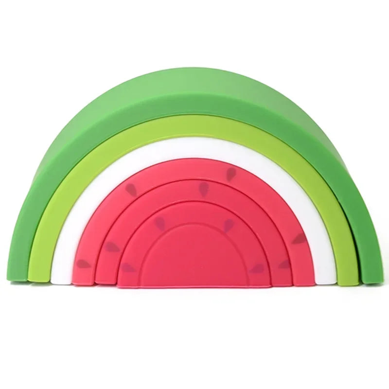 Rainbow Montessori Soft Block Silicone Building