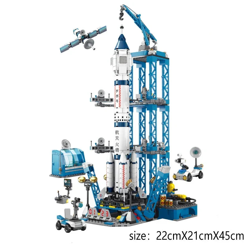 Space Rocket Launching Building Block Set