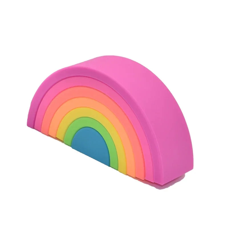 Rainbow Montessori Soft Block Silicone Building