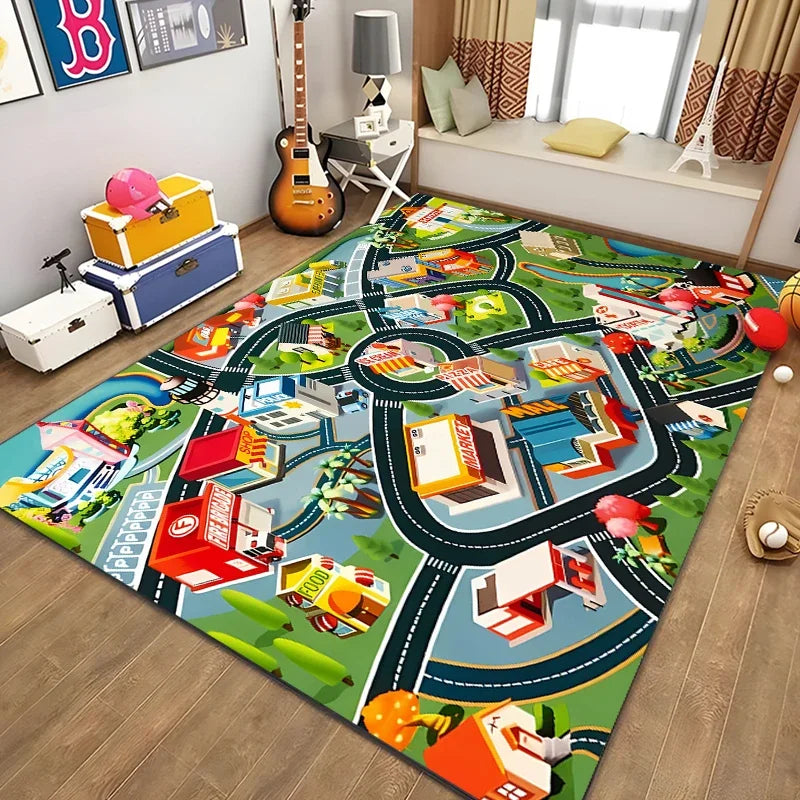 Kids Rug Play Carpet City Life