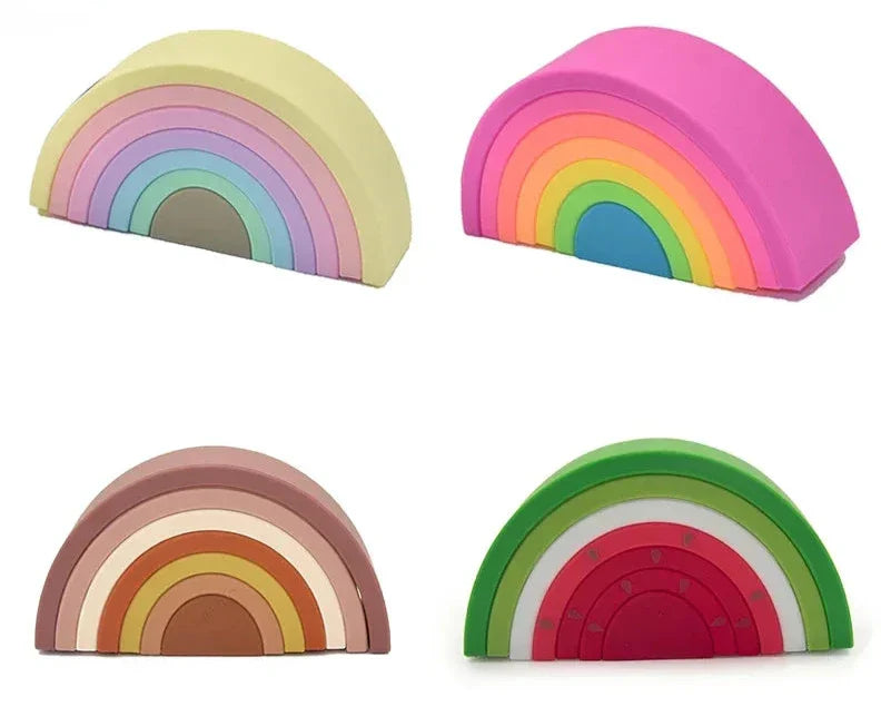 Rainbow Montessori Soft Block Silicone Building