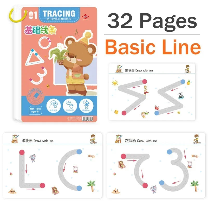 Montessori 32-Page Tracing Workbook